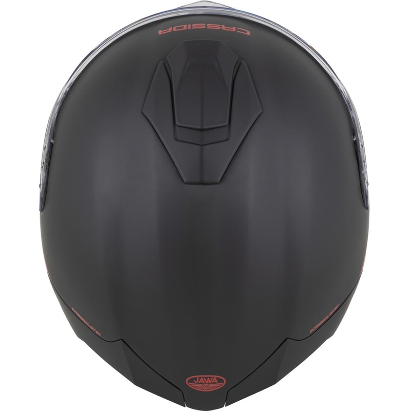 Cassida Integral GT 2.1 Jawa Solid fullface motorcykelhjelm, mat sort-blank rød