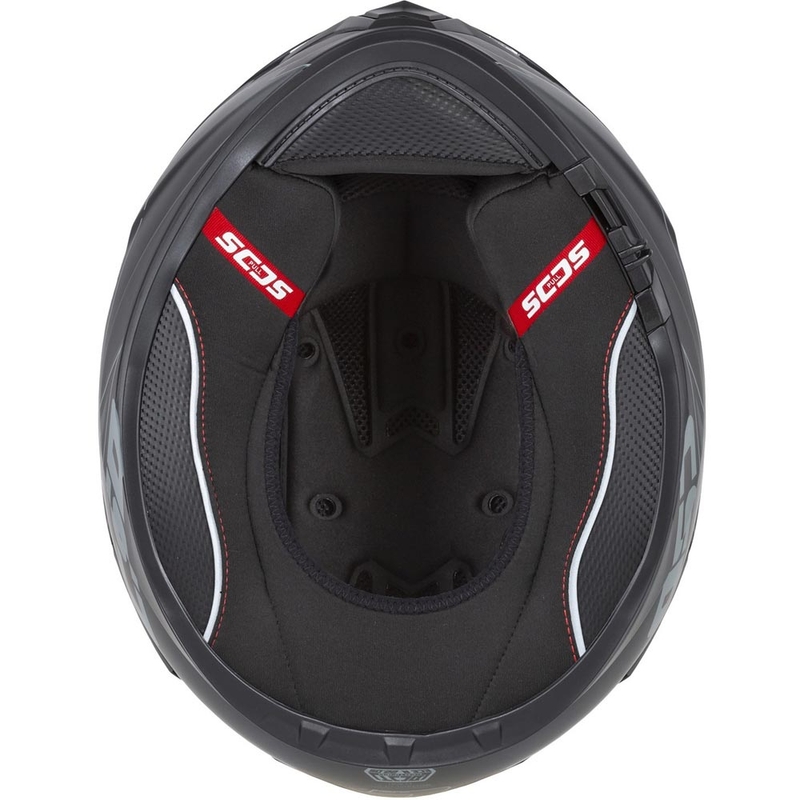 Cassida Integral GT 2.1 Jawa Solid fullface motorcykelhjelm, mat sort-blank rød