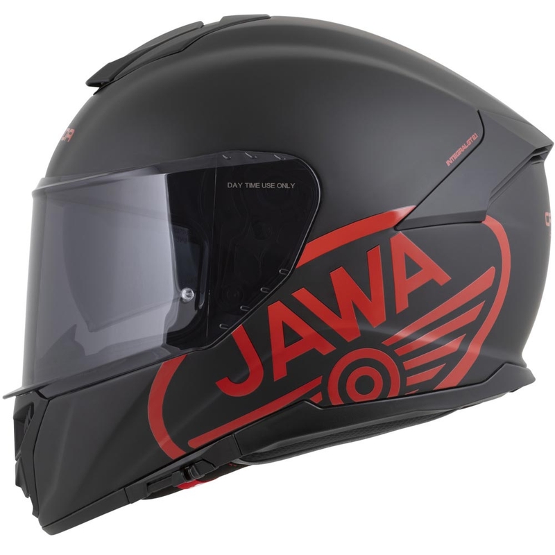 Cassida Integral GT 2.1 Jawa Solid fullface motorcykelhjelm, mat sort-blank rød