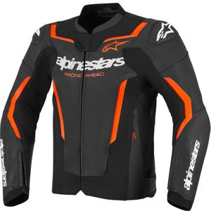 Alpinestars GP Force V2 Airflow læder motorcykeljakke sort-fluo rød-hvid