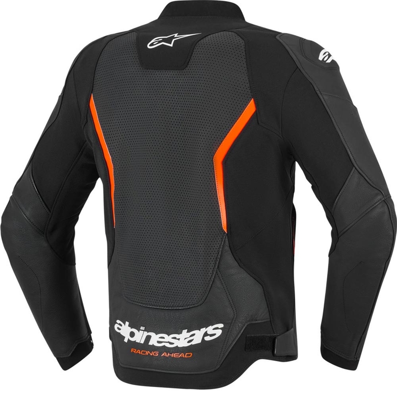 Alpinestars GP Force V2 Airflow læder motorcykeljakke sort-fluo rød-hvid