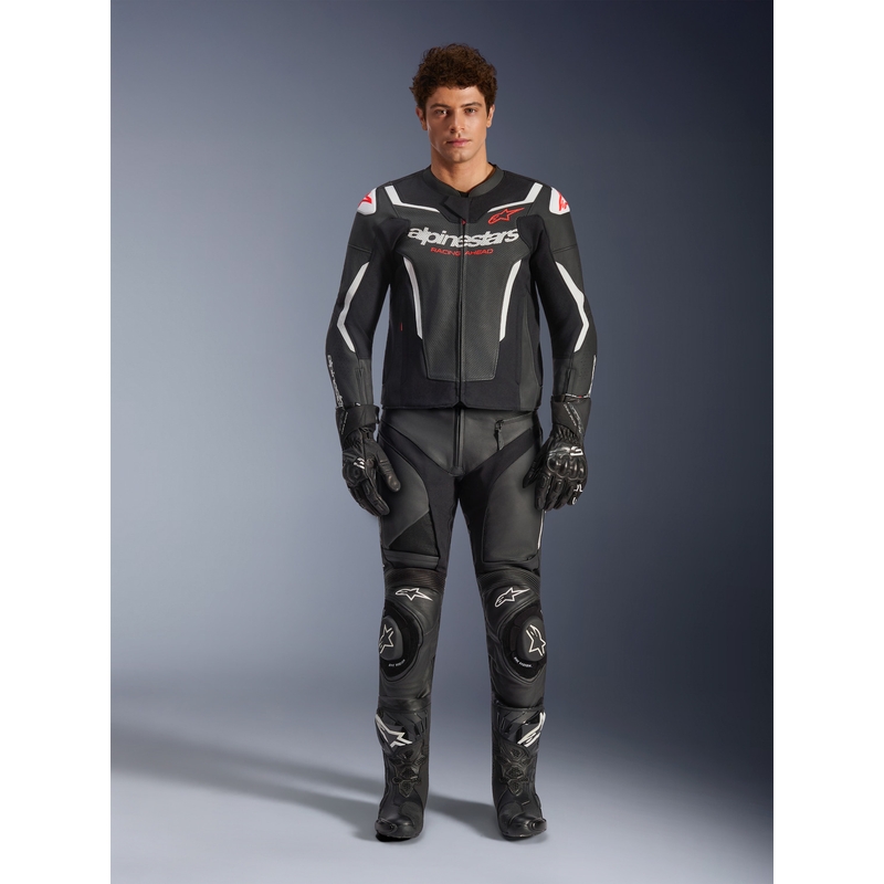 Alpinestars GP Force V2 Airflow læder motorcykeljakke sort/hvid