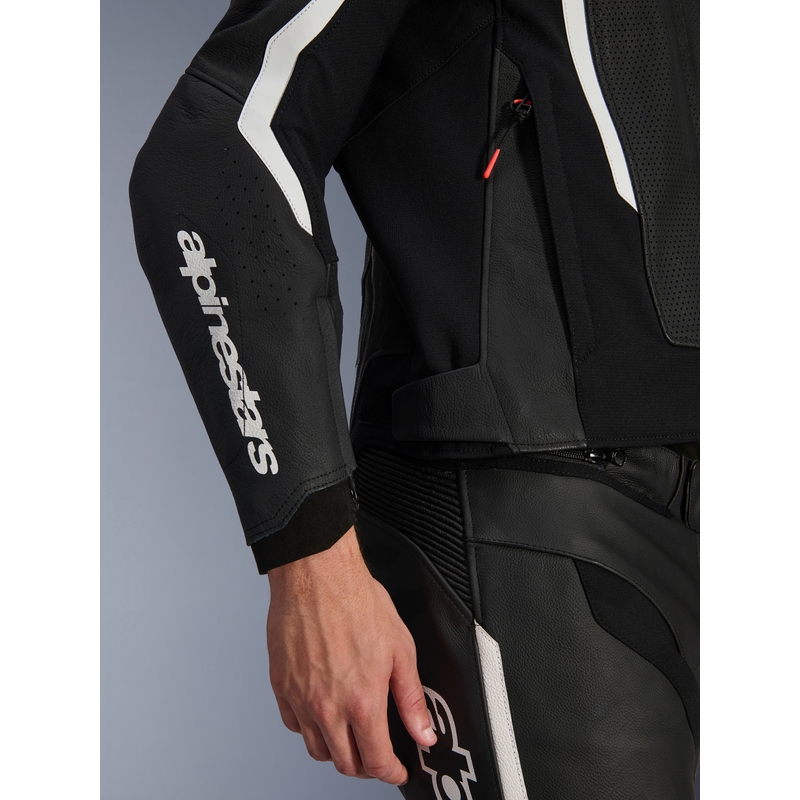 Alpinestars GP Force V2 Airflow læder motorcykeljakke sort/hvid