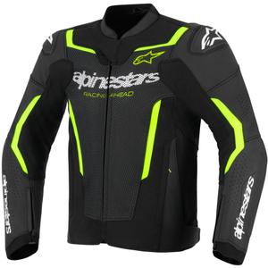 Alpinestars GP Force V2 Airflow læder motorcykeljakke sort-fluo gul