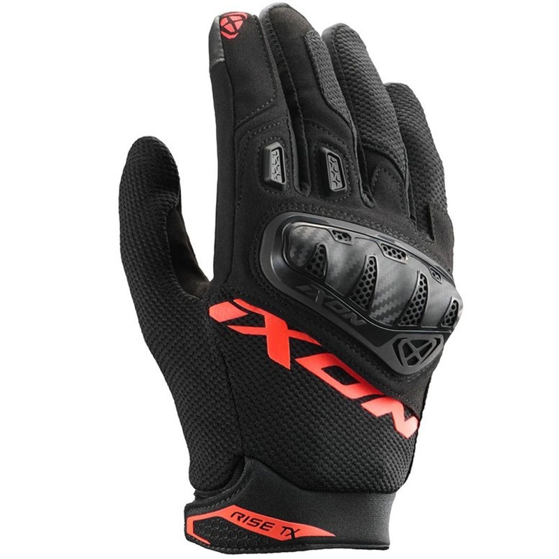 IXON Rise TX motorcykelhandsker sort-fluo rød