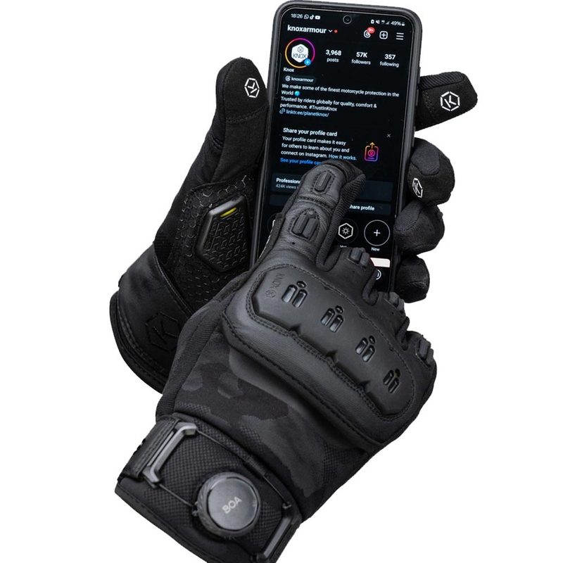 Knox Orsa Textile OR4 motorcykelhandsker, sort