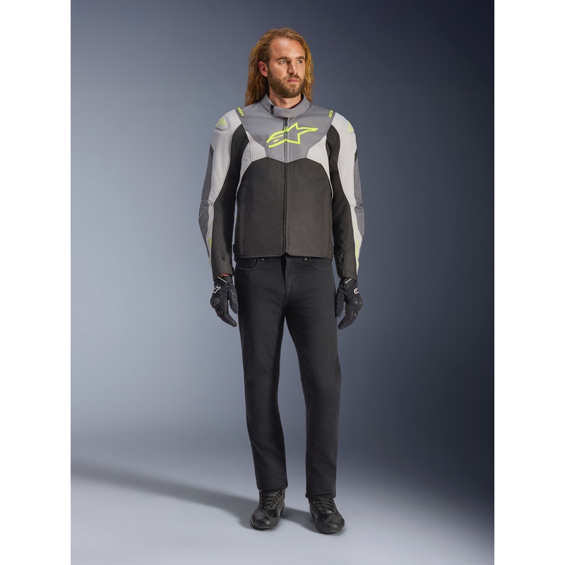 Motorcykeljakke Alpinestars T-JAWS V4 Vandtæt, Sort/Lysegrå/Grå