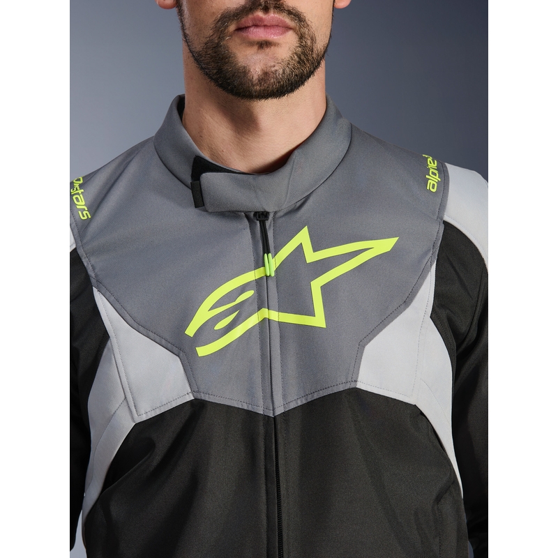 Motorcykeljakke Alpinestars T-JAWS V4 Vandtæt, Sort/Lysegrå/Grå