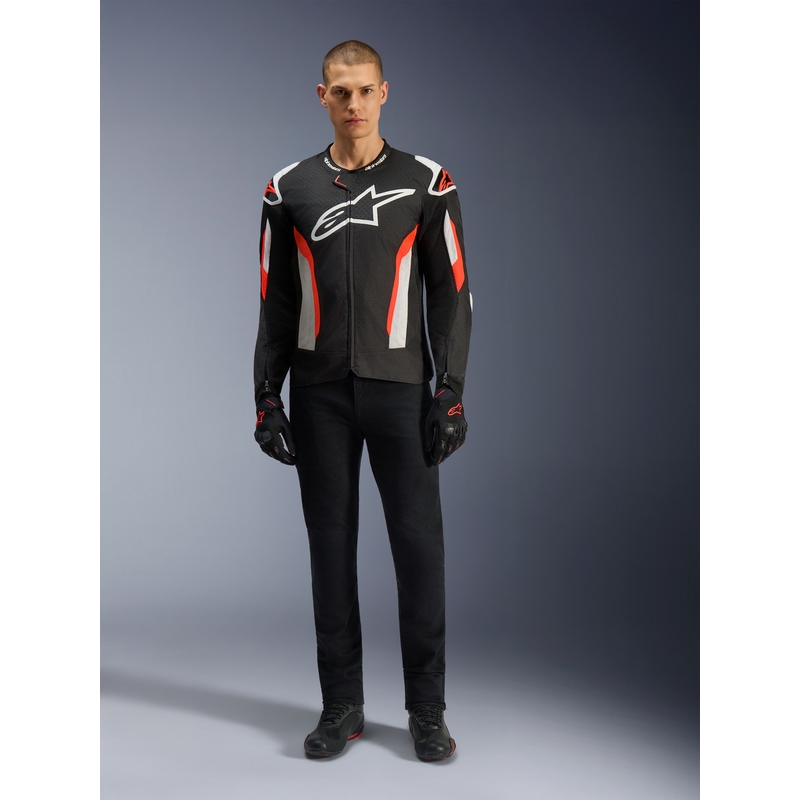 Alpinestars T-GP AIR motorcykeljakke sort-fluo rød