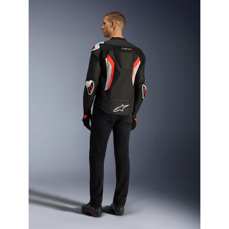Alpinestars T-GP AIR motorcykeljakke sort-fluo rød