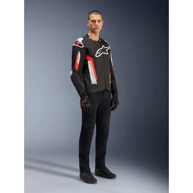 Alpinestars T-GP AIR motorcykeljakke sort-fluo rød