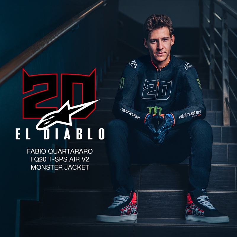 Alpinestars T-SPS Air V2 Monster FQ20 motorcykeljakke sort-hvid kollektion