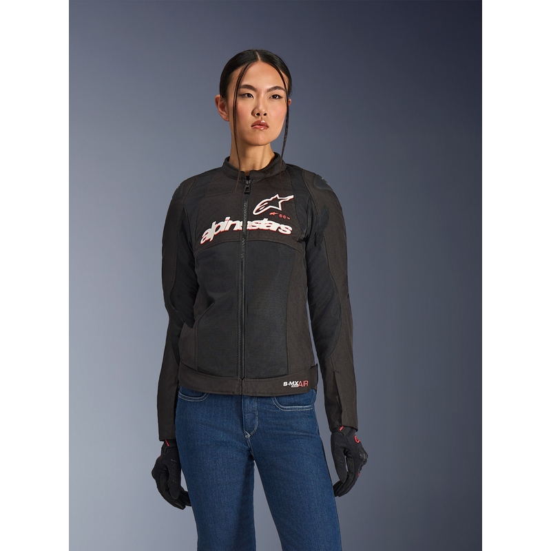 Alpinestars Stella SMX Air dame motorcykeljakke sort-hvid-fluo rød