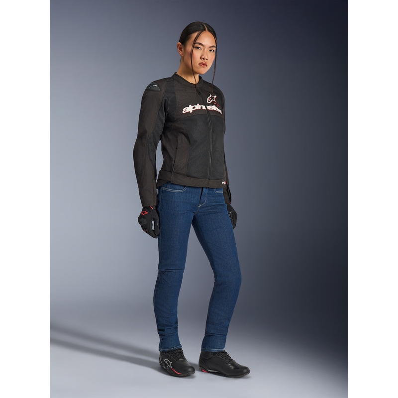 Alpinestars Stella SMX Air dame motorcykeljakke sort-hvid-fluo rød