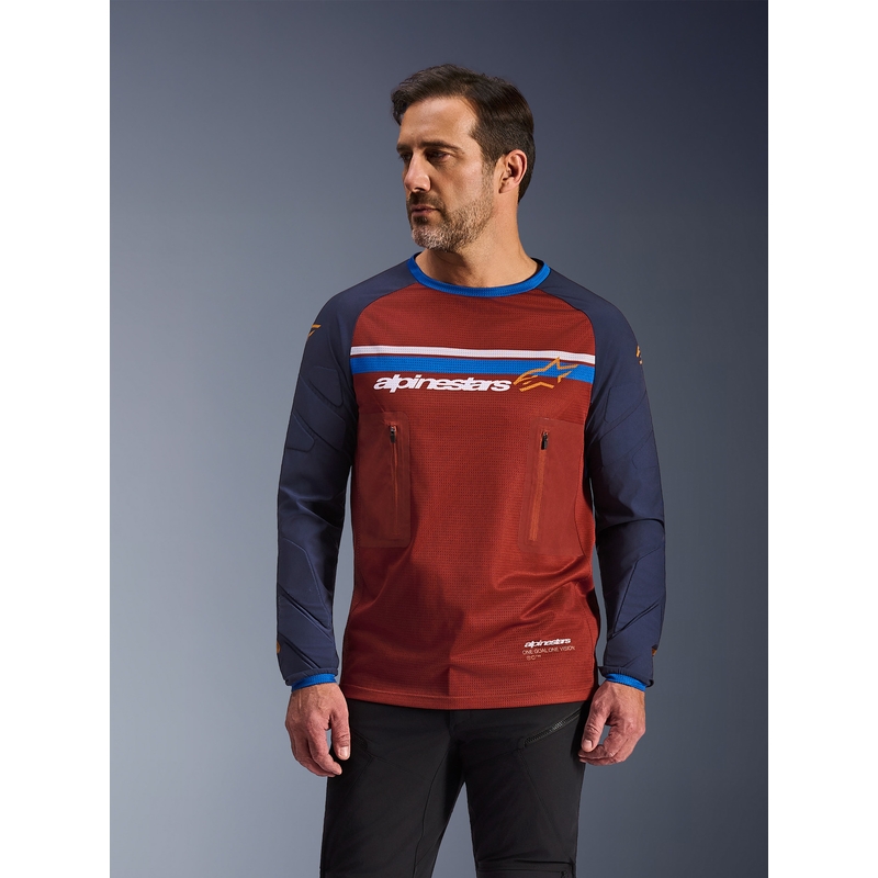 Alpinestars Maxdura Dual orange-mørkeblå motocrosstrøje