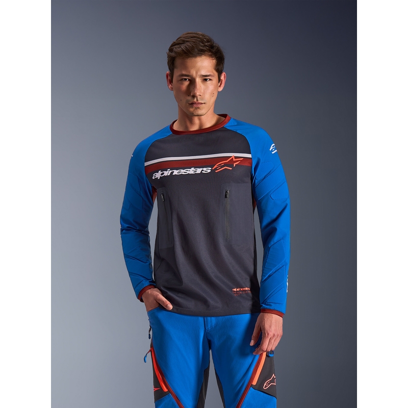 Alpinestars Maxdura Dual motocross trøje mørkegrå-blå-orange