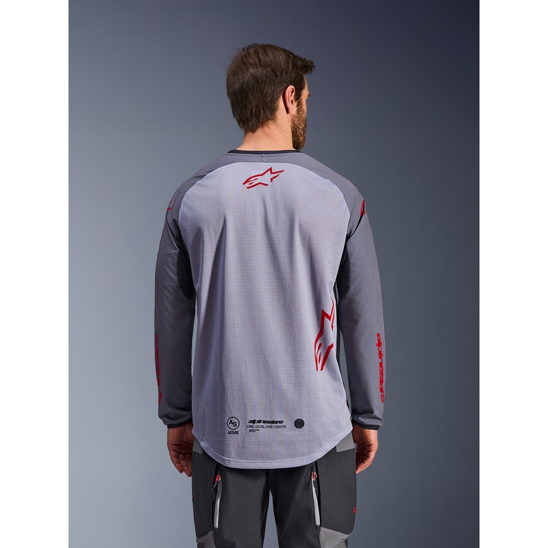 Alpinestars Maxdura Dual motocross trøje lysegrå-mørkegrå-orange