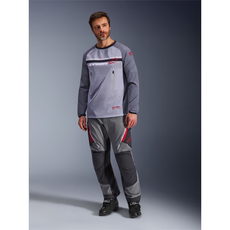 Alpinestars Maxdura Dual motocross trøje lysegrå-mørkegrå-orange