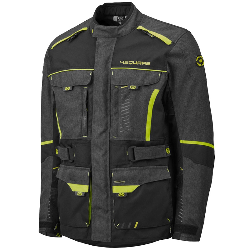 4SQUARE Trailer Craft motorcykeljakke grå-fluo gul