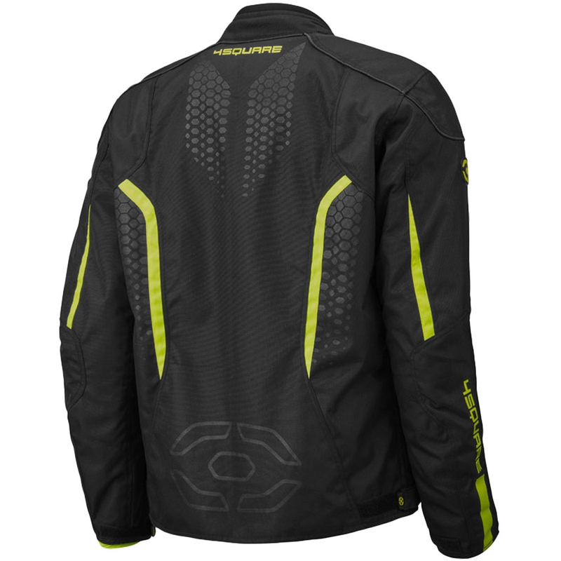 Motorcykeljakke 4SQUARE Sportster Dart sort-fluo gul