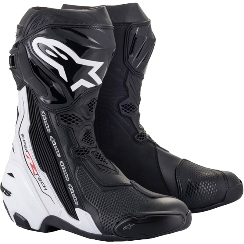 Alpinestars Supertech R sorte og hvide motorcykelstøvler