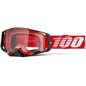 Motocross-briller 100% Armega røde med klar plexiglas