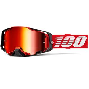 Motocross-briller 100% Armega røde med rød plexiglas