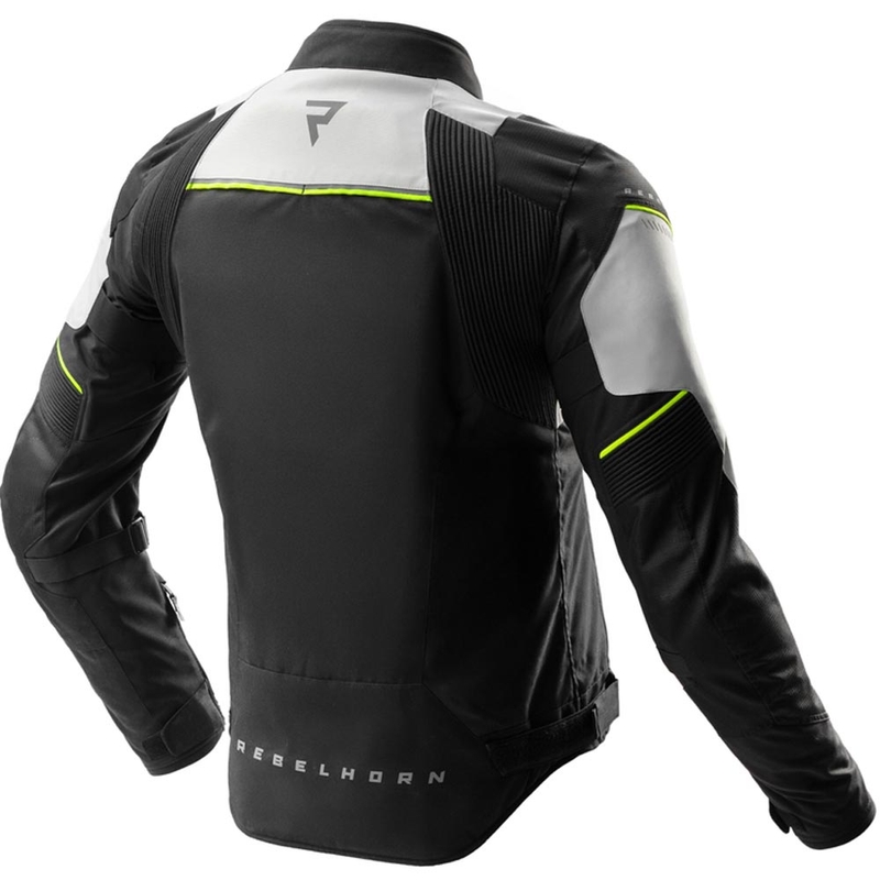 Rebelhorn Swift motorcykeljakke lysegrå-fluo gul