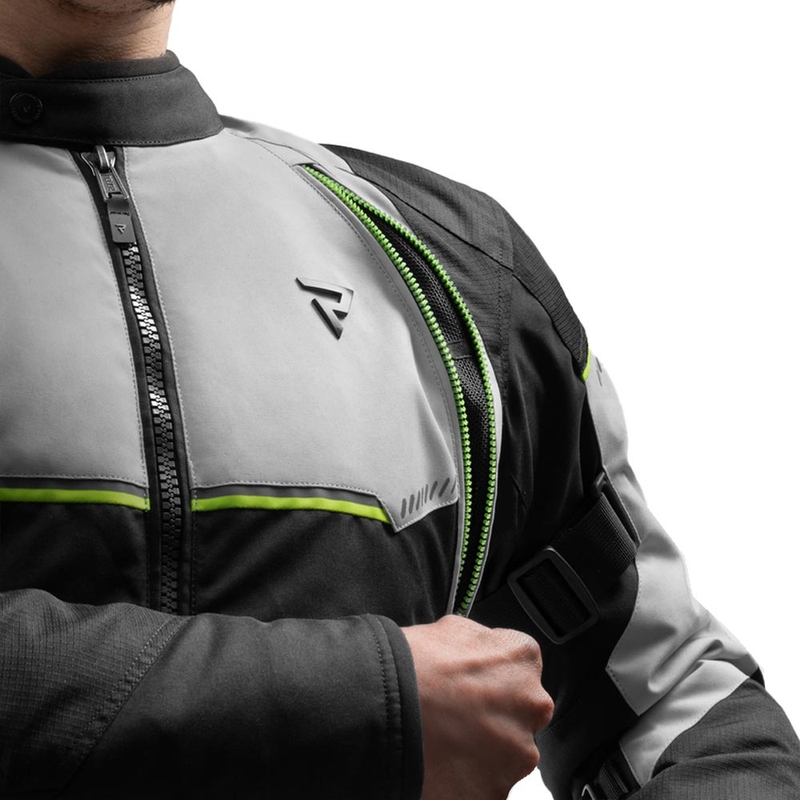 Rebelhorn Swift motorcykeljakke lysegrå-fluo gul