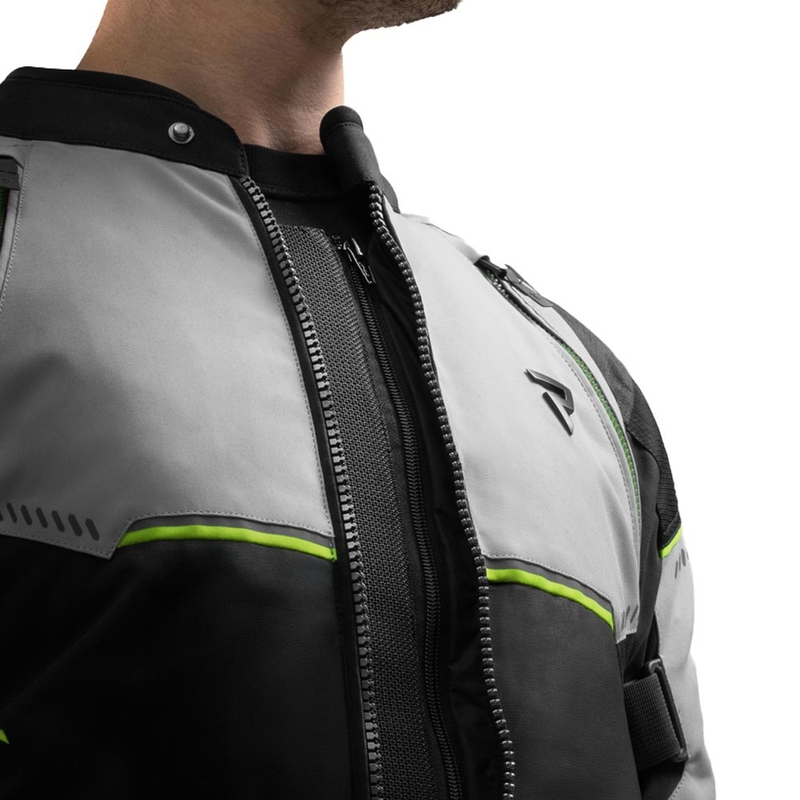 Rebelhorn Swift motorcykeljakke lysegrå-fluo gul