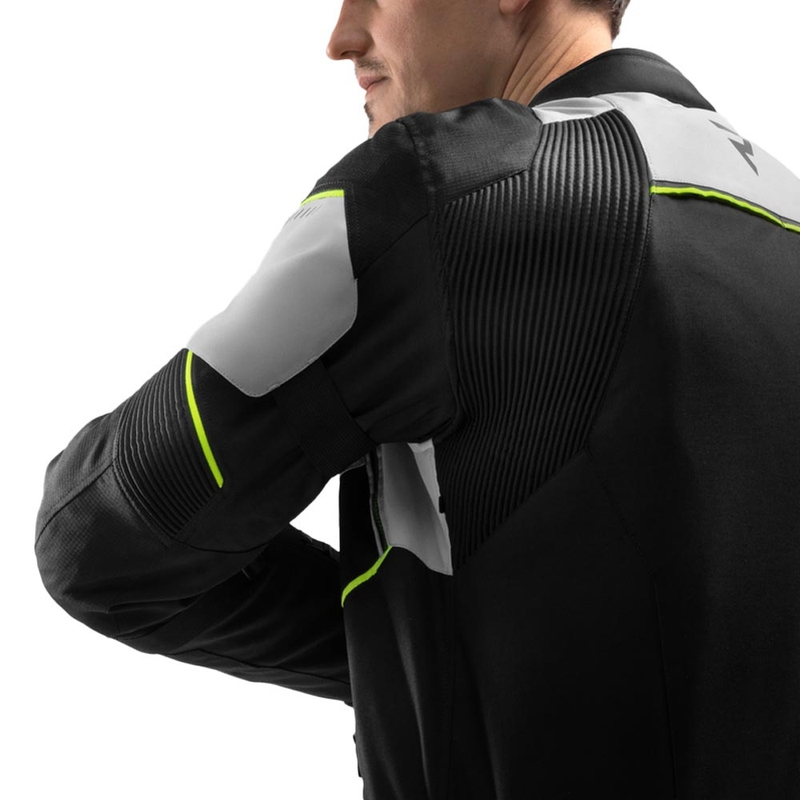 Rebelhorn Swift motorcykeljakke lysegrå-fluo gul