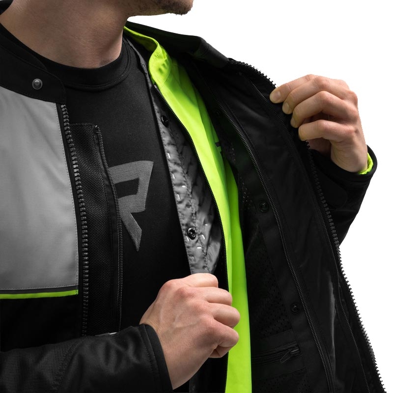Rebelhorn Swift motorcykeljakke lysegrå-fluo gul