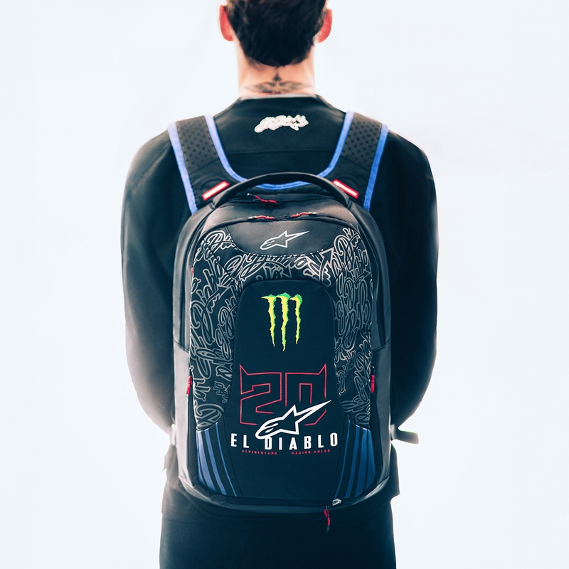 Rygsæk Alpinestars City Hunter V2 FQ20 Monster Collection Sort-Fluo Rød-Blå-Grøn 22 L