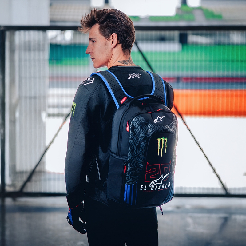 Rygsæk Alpinestars City Hunter V2 FQ20 Monster Collection Sort-Fluo Rød-Blå-Grøn 22 L