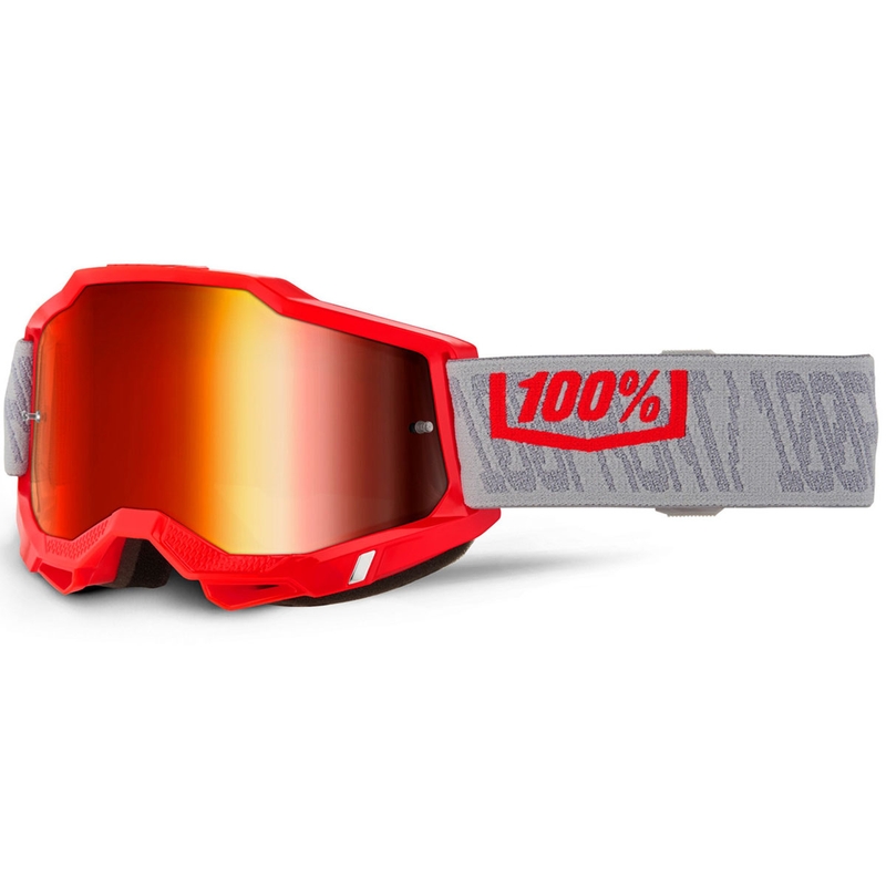 Motocrossbriller 100% ACCURI 2 Gatorback med rød plexiglas