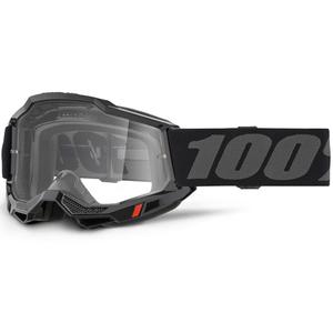Motocross-briller 100% ACCURI 2 OTG sorte med klar plexiglas