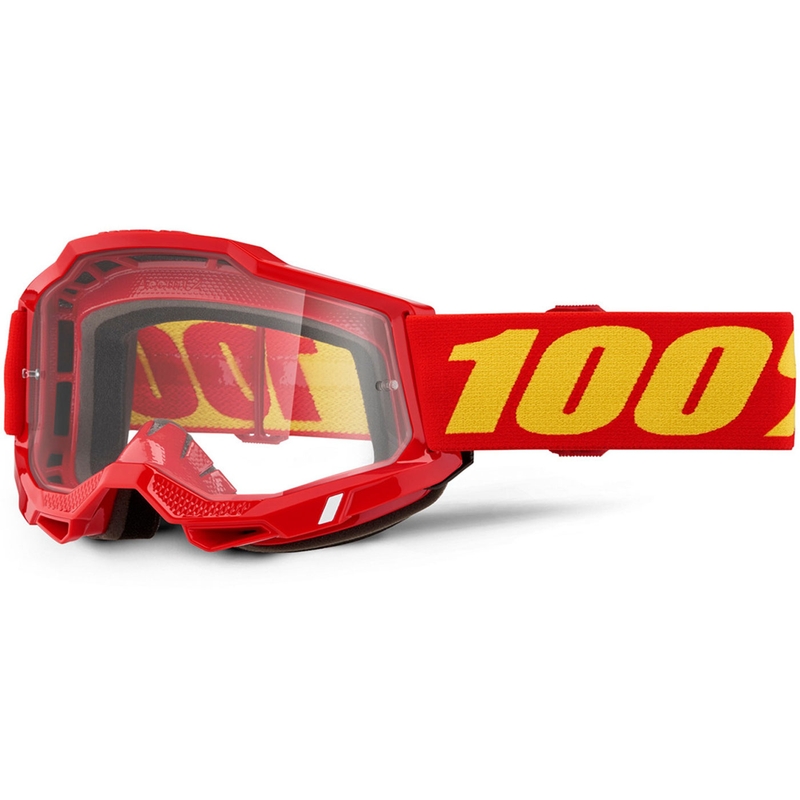 Motocross-briller 100% ACCURI 2 OTG røde med klar plexiglas