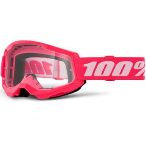 Motocross-briller 100% STRATA 2 NYE pink med klar plexiglas