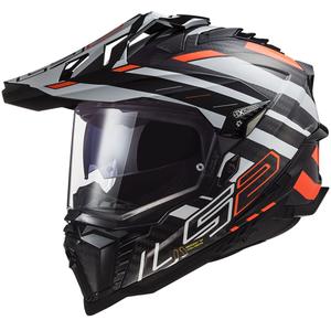 Endurohjelm LS2 MX701 Explorer C Edge 06 sort-grå-fluo-orange