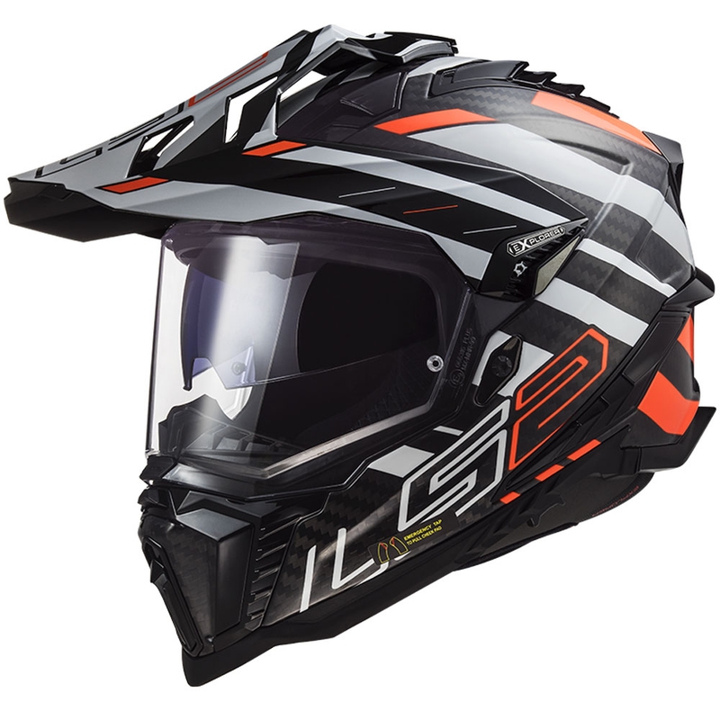 Endurohjelm LS2 MX701 Explorer C Edge 06 sort-grå-fluo-orange
