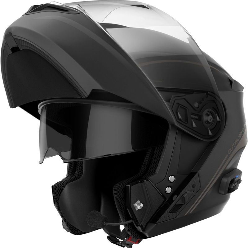 Flip-up motorcykelhjelm med headset SENA Outrush R sort mat