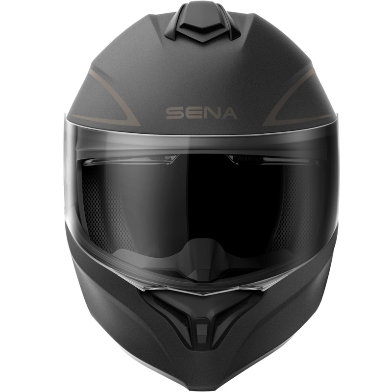 Flip-up motorcykelhjelm med headset SENA Outrush R sort mat