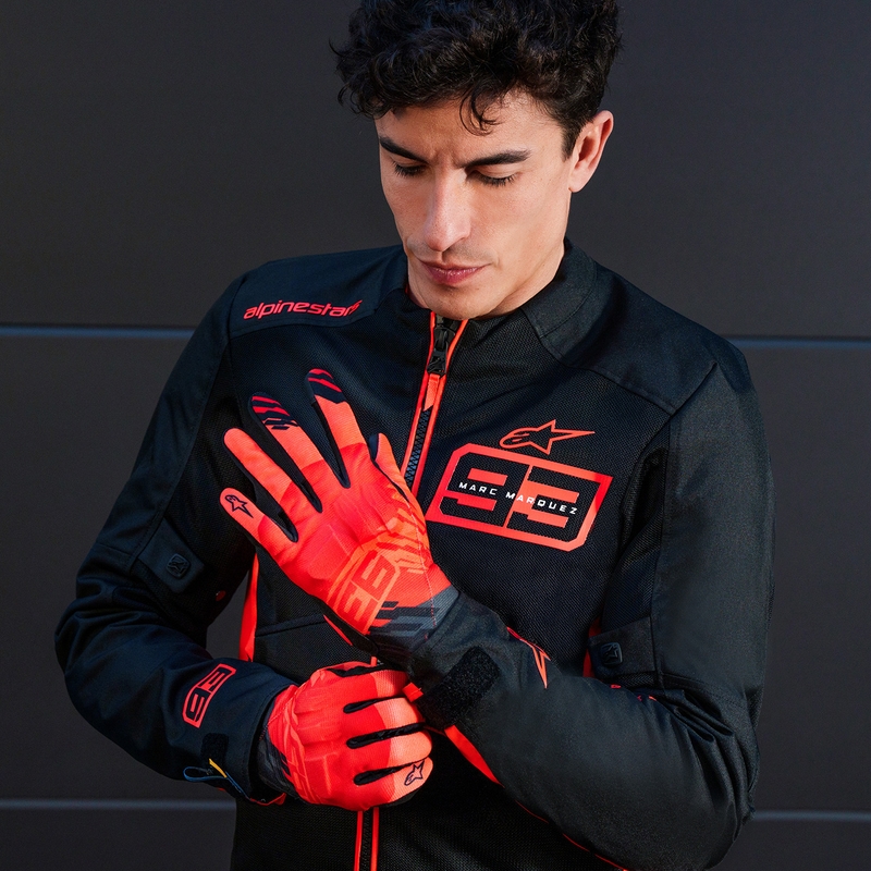 Motorcykelhandsker Alpinestars Reef V2 MM93 Fluo Collection Rød-Rød-Sort