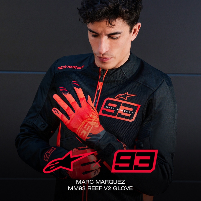 Motorcykelhandsker Alpinestars Reef V2 MM93 Fluo Collection Rød-Rød-Sort
