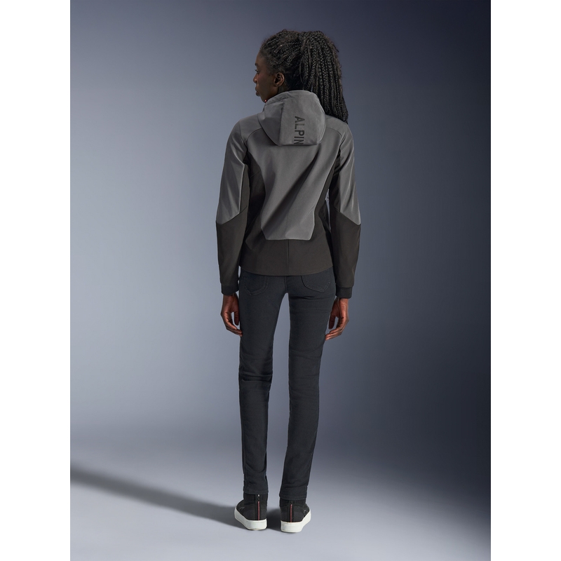 Alpinestars Stella Radium Tech Hoodie dame motorcykeljakke mørkegrå-sort-pink