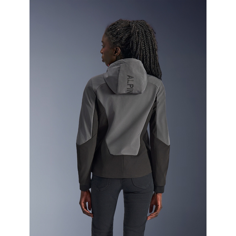 Alpinestars Stella Radium Tech Hoodie dame motorcykeljakke mørkegrå-sort-pink