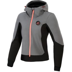 Alpinestars Stella Radium Tech Hoodie dame motorcykeljakke mørkegrå-sort-pink