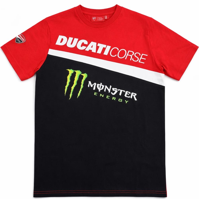 Ducati Corse Monster Diagonal T-shirt rød-sort