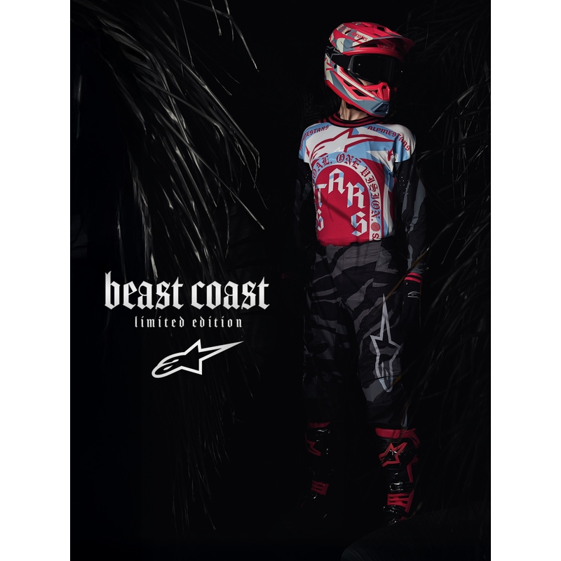 Alpinestars Techstar limited edition Beast Coast motocross trøje grå-sort-orange