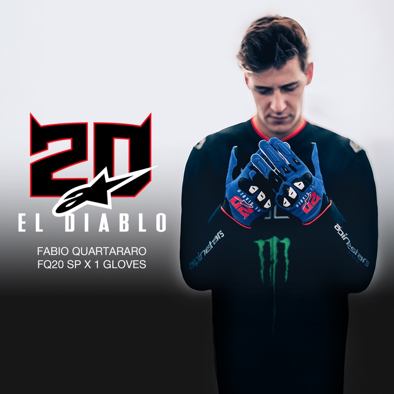 Alpinestars SP X 1 FQ20 motorcykelhandsker kollektion blå-sort-fluo rød